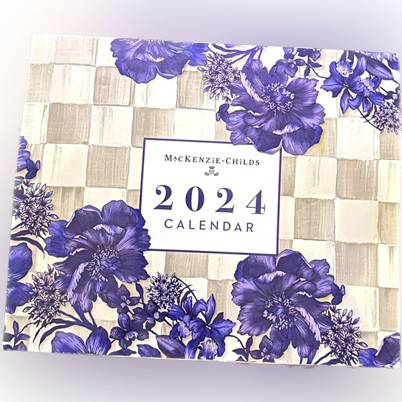 2024 MACKENZIE CHILDS WALL CALENDAR DECOR ROYAL STERLING COURTLY PARCHMENT CHECK - Picture 8 of 8